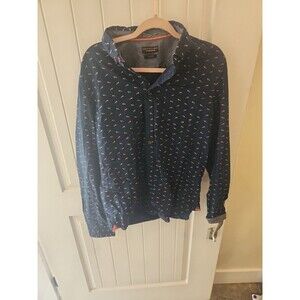 Denim & Flower Men's Button Up Long Sleeved Slim Fit Shirt Foxes Pattern Sz M